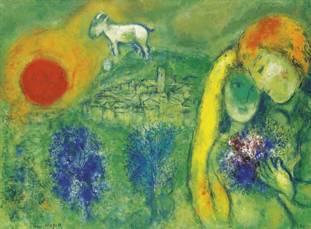 The Lovers of Vence, a painting by Marc Chagall